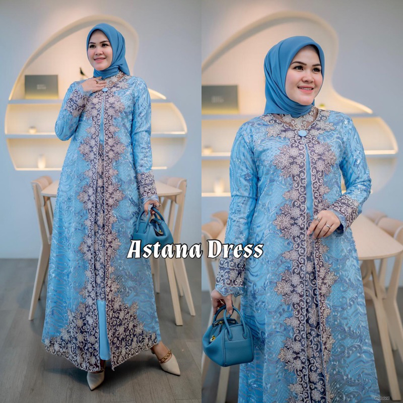Dress Premium Astana LD 120cm| Dress Terbaru| Dress Kondagan| Dress Mewah| Dress Pesta| Dress Tile| Dress Muslim| Dress Jumbo| Dress brokat|Dress brukat| Kebaya Modern| Baju Kondagan Wanita| Baju wanita Muslim