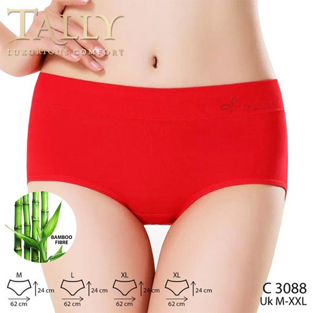 TALLY Celana Dalam Wanita Bahan Katun Bambu Fit to M-XXL Lembut dan Nyaman CD 3088