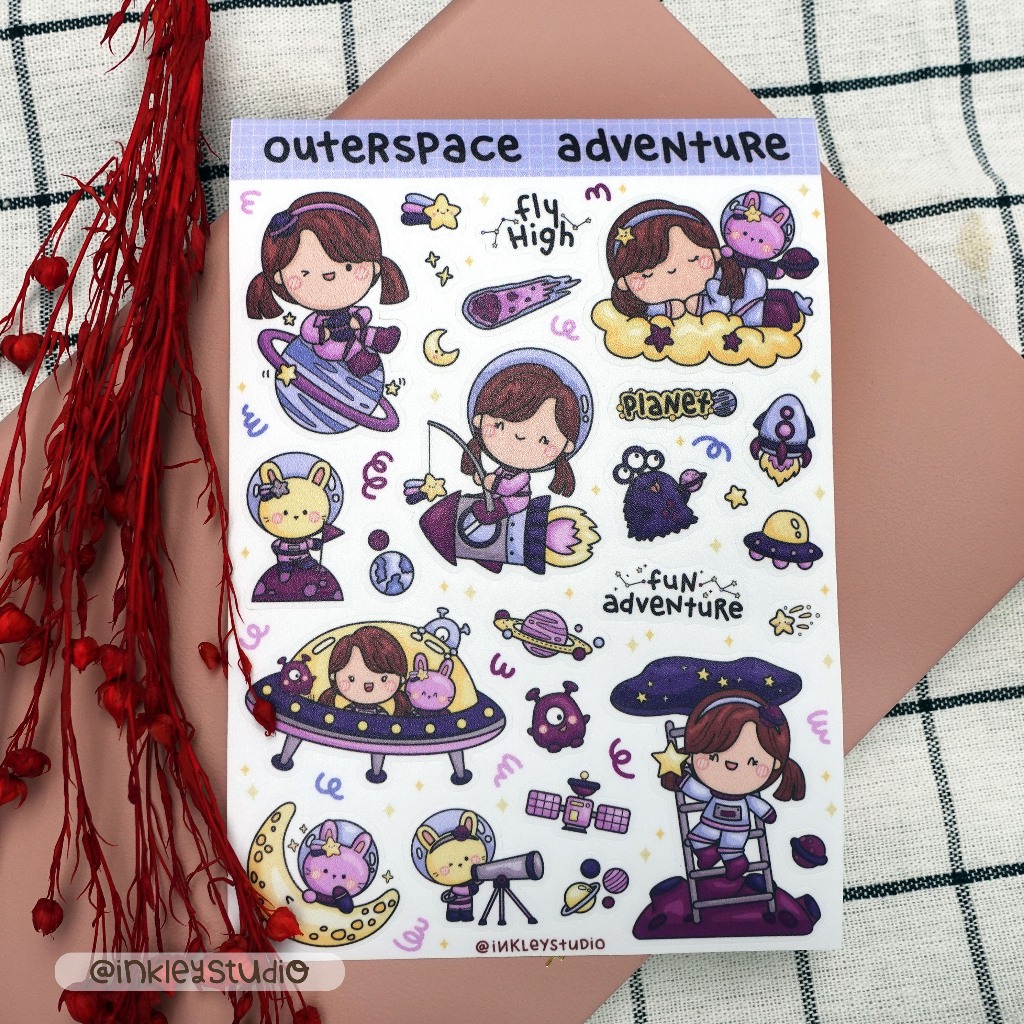 

Outerspace Sticker Sheet | Waterproof | Aesthetic Sticker | Sticker Sheet Pack | Planner Sticker