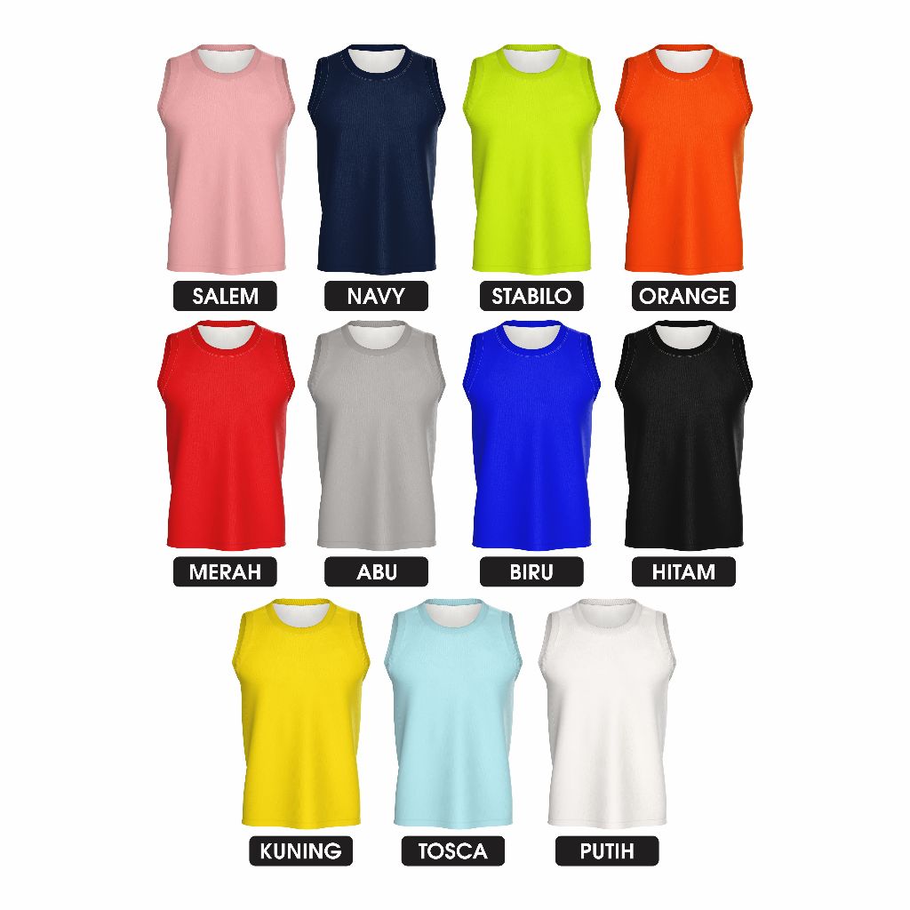 KAOS SINGLET POLOS JUMBO - kaos singlet oblong dryfit drifit olahraga sport