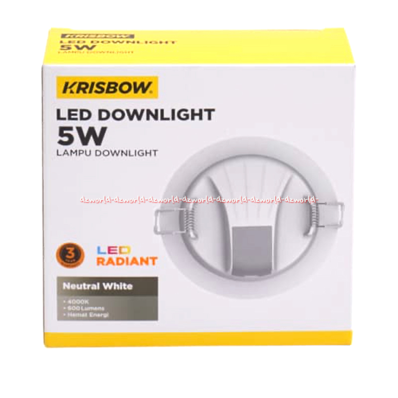 Krisbow LED Downlight 5watt 400k Lampu Plafon Langit Down Light LED Radiant Natural White Shell 5 wa