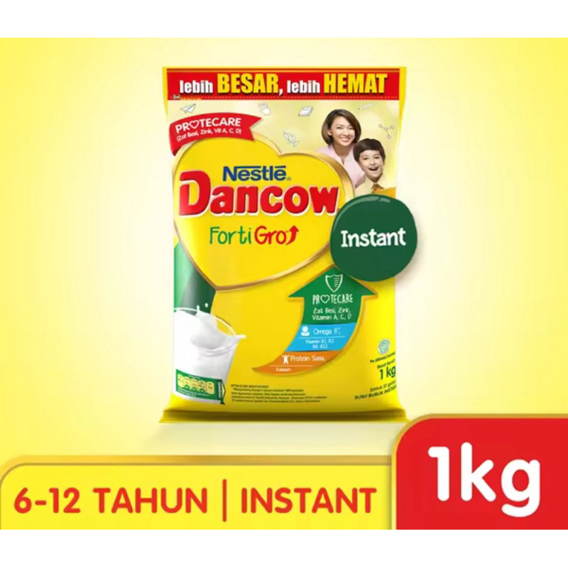 

Dancow fortigrow Susu bubuk instan / coklat pouch 1 kg