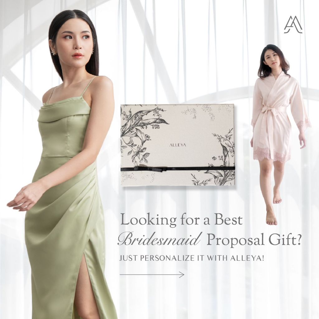 Bridesmaid Box Package | Bridesmaid Dress | Bridesmaid Kimono | Satin Dress | Satin Kimono