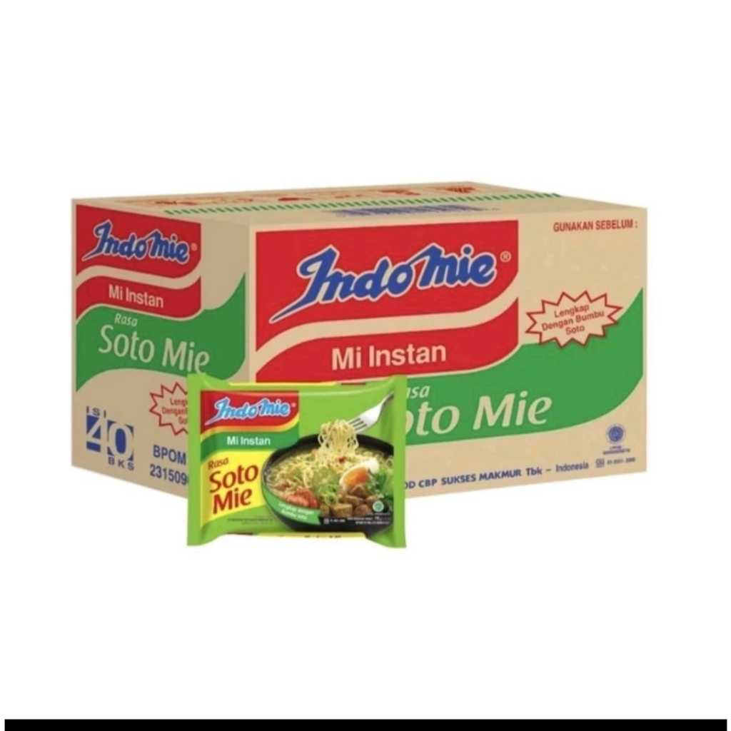 

Indomie Kuah Soto Mie 1 Dus / Karton isi 40 pcs Mie Instan