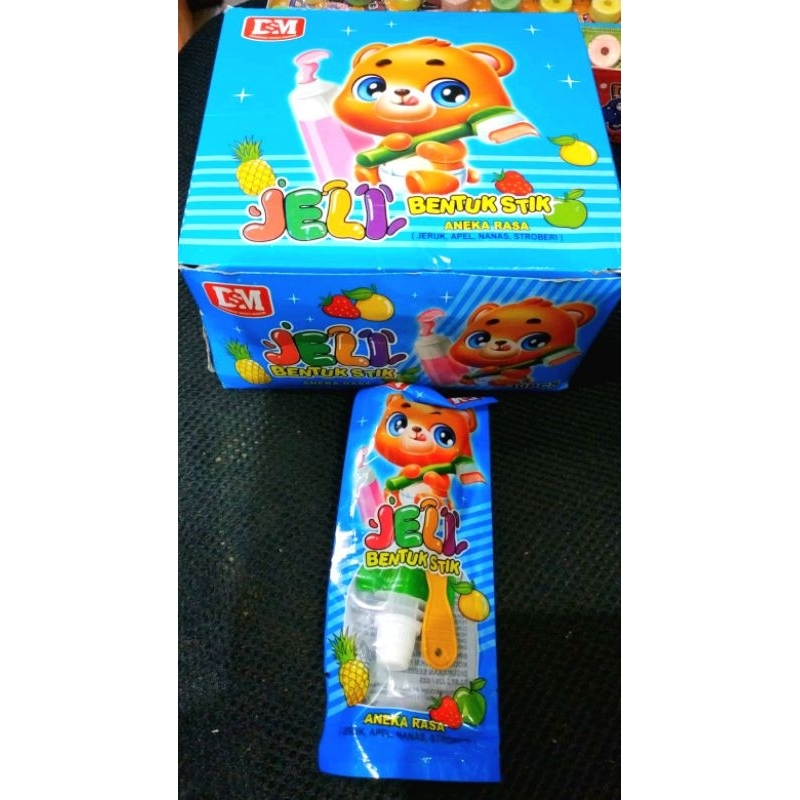 Permen Cemilan Snack Jelly Stick Odol Sikat Pasta Gigi Beruang Mainan Anak Murah (isi 30 pcs)