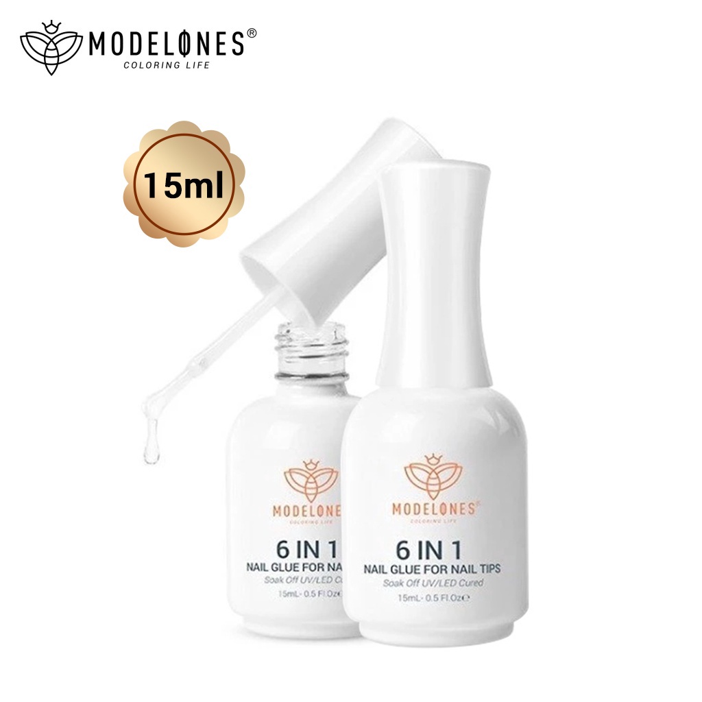 Import Terlaris Modelones 6 in 1 Lem Kuku Mekar Gel Penguat Kuku Ekstensi Gel Tahan Lama Terkelupas 