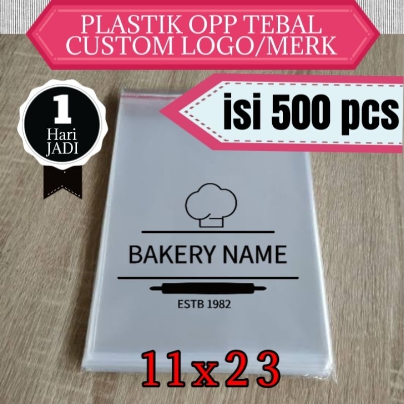 

PLASTIK OPP TEBAL CUSTOM LOGO 11x23 isi 500 pcs