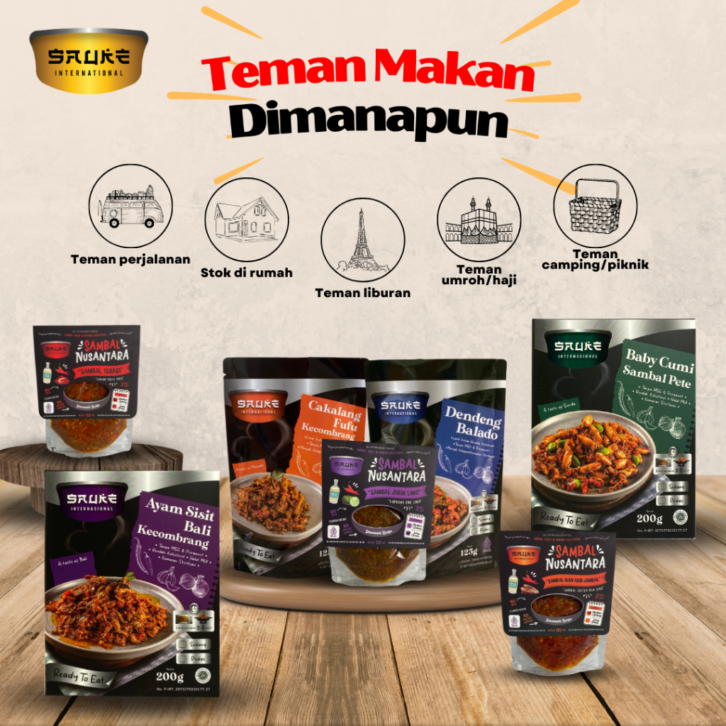 

SAUKE Baby Cumi Sambal Pete 125gr Lauk Siap Saji