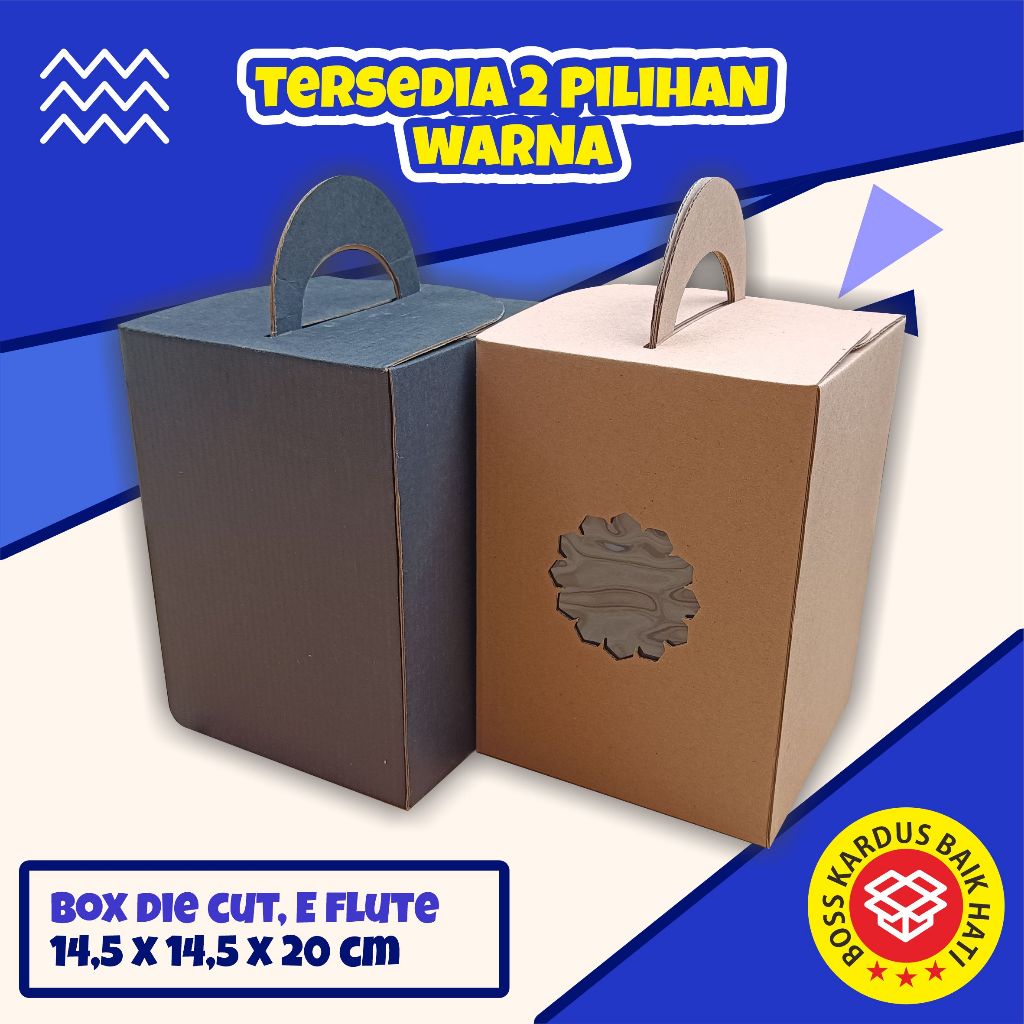 

Kardus Box Hampers Die Cut ukuran 14,5x14,5x20 cm Model jinjing