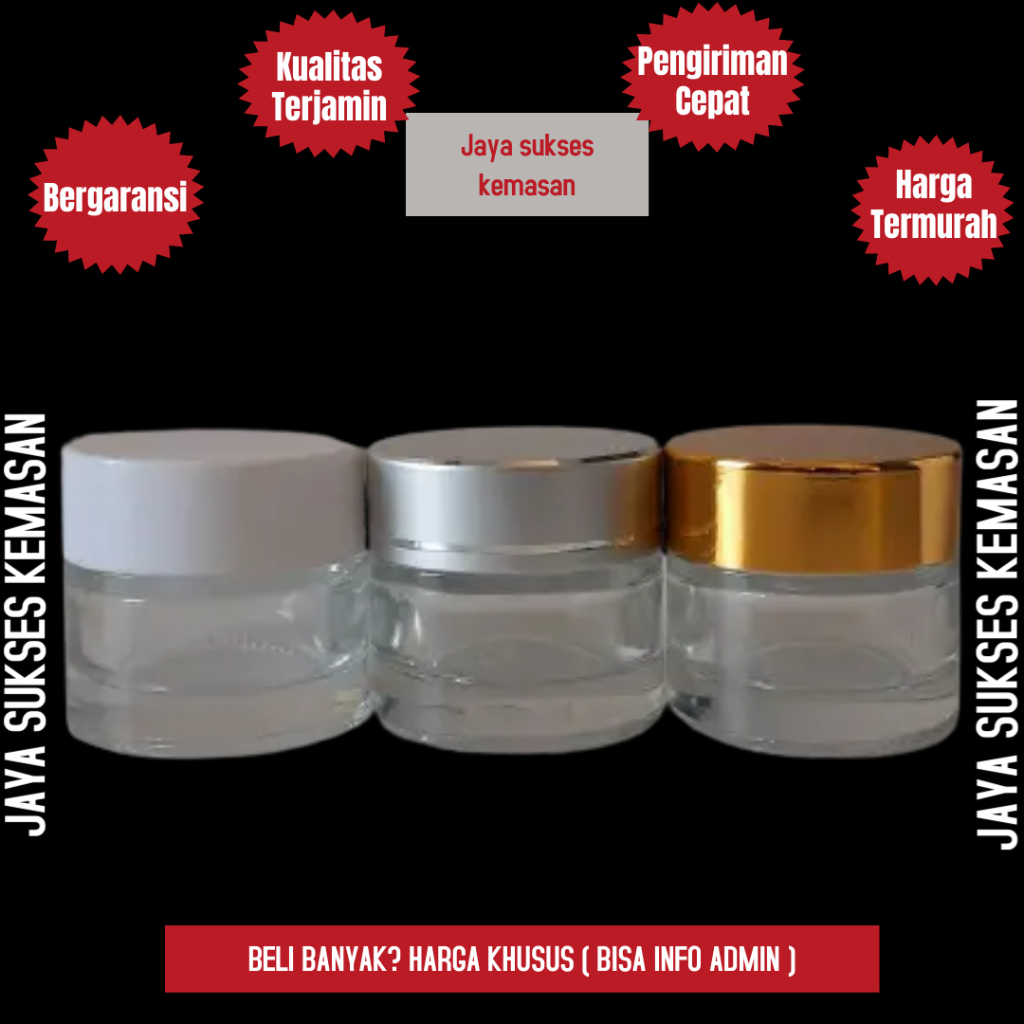 POT CREAM 10GR KACA BENING TEBAL / POT KRIM KOSMETIK 10GRAM
