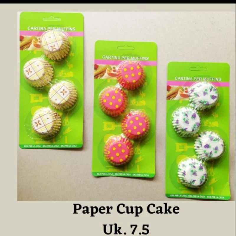 (100pcs) CUP KERTAS 7.5 MOTIF / CUP KUE 7.5 MOTIF / CUP KERTAS KUE KERING
