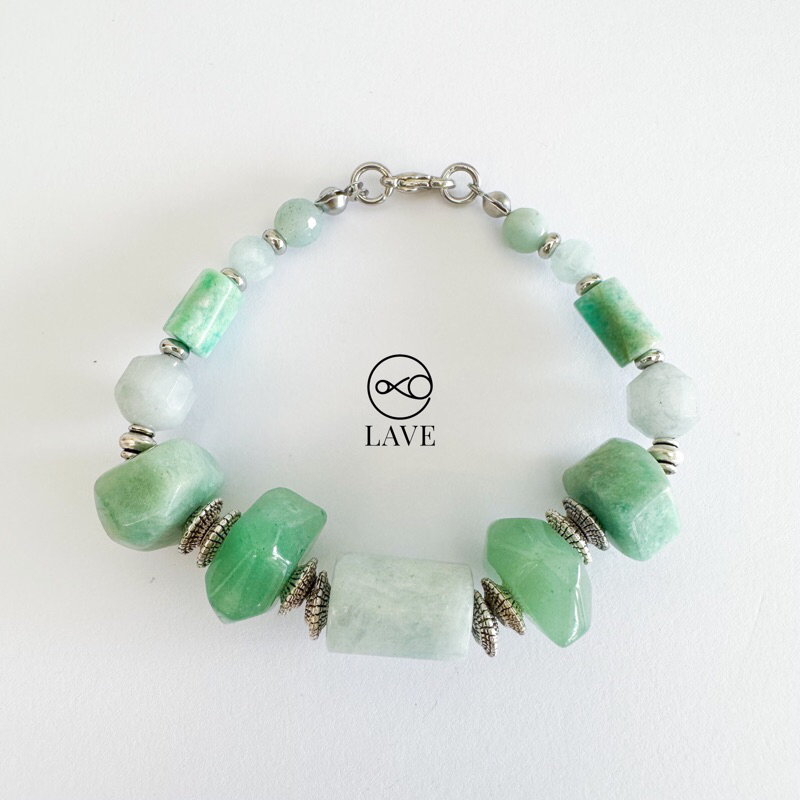 Aquamarine Amazonite Crystal Bracelet