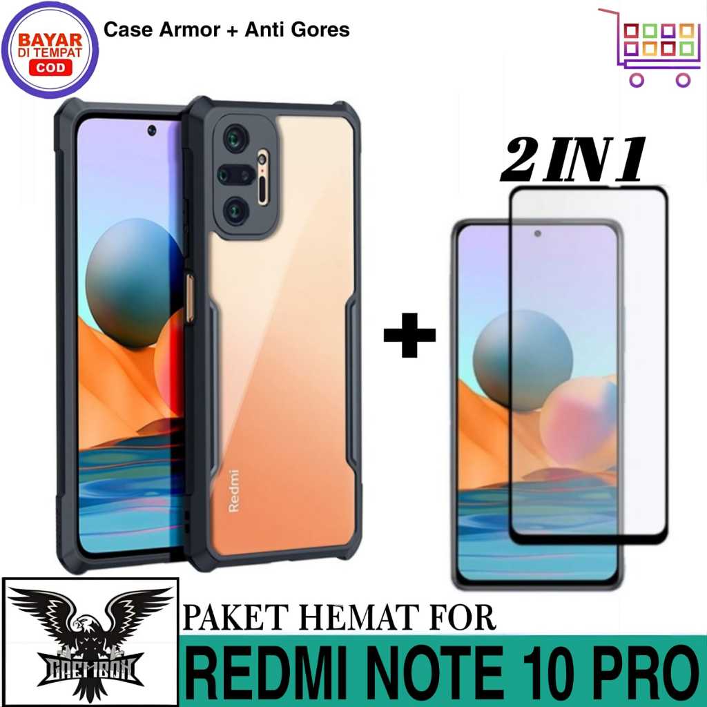 SOFT CASE XIAOMI REDMI NOTE 10 PRO CASE FUSION ARMOR FREE TEMPERED GLASS