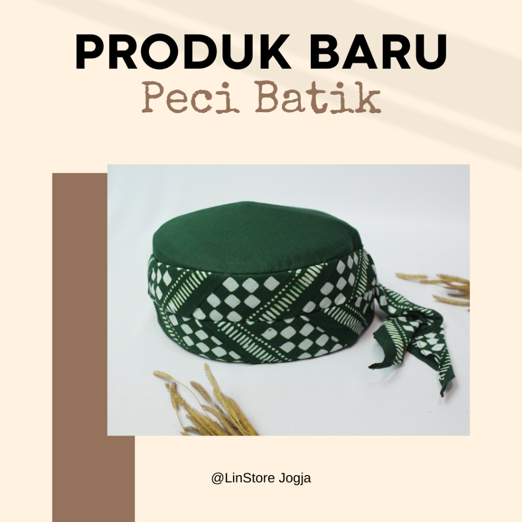 Peci Batik Jogokaryan Motif Poleng Hijau