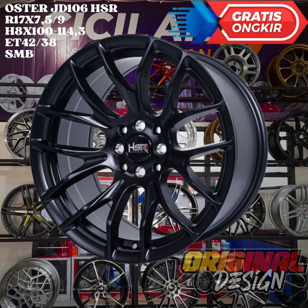 Velg Mobil Jazz , Vios , City , Yaris , HSR OSTER Ring 17 R17 Black/Hitam
