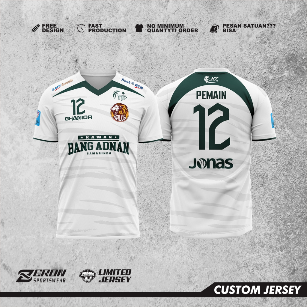 JERSEY FUTSAL HALUS FC HOME 2023/24, GRATIS NAMA FULL PRINTING