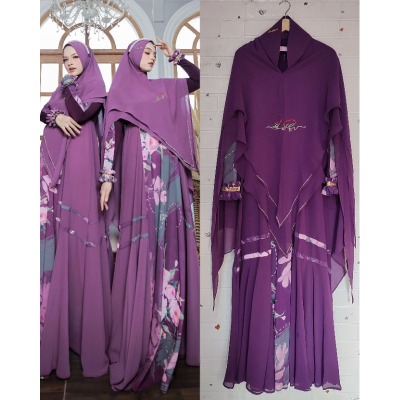 Gamis Rayola Series Eldeena Syar'i By Kanaya Original Terbaru Dress Lebaran Muslim Ceruty Babydoll M