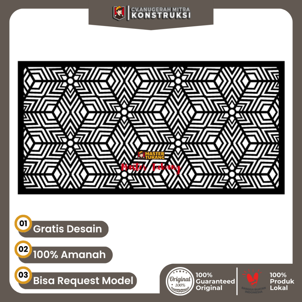 Ornamen Cutting Plat Besi Kanopi Ornamen