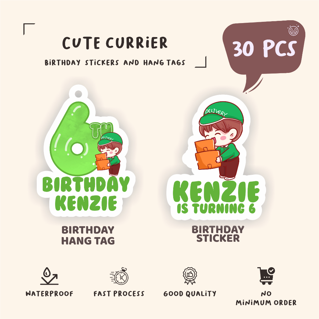 

(30pcs)diecut label hang tag CUTE CURRIER /murah//label tag/lucu cetak hang tag ulang tahun/label stiker diecut/murah/label ulang tahun/suvemir ultah/stiker diecut/hangtag diecut