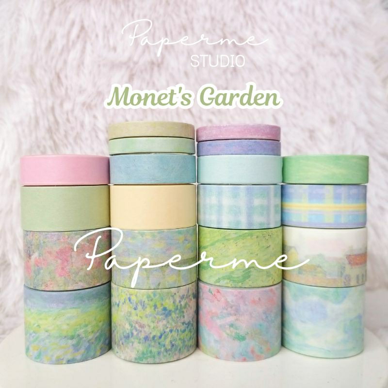 

WASHI TAPE - Sticker roll vintage flower news paper watercolor times monets garden journal scrapbook by Papermestudio
