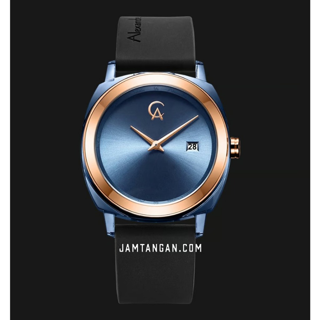 AC 2763 LD RRGBU Ladies Blue Sunray Dial Black Rubber Strap