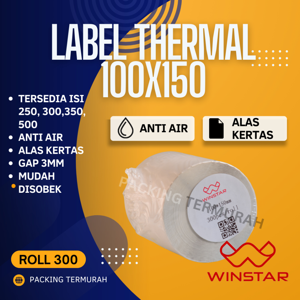 

Label Stiker Thermal 100x150 mm isi 300 pcs