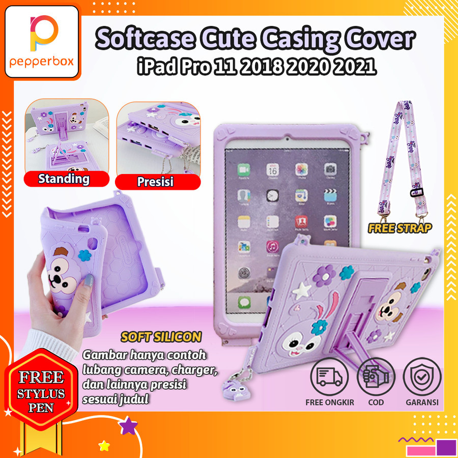 iPad Pro 11 Chip M4 M2 M1 2024 2018 2020 2021 2022 Softcase Cute Kid Case Lucu Standing Casing Anak 
