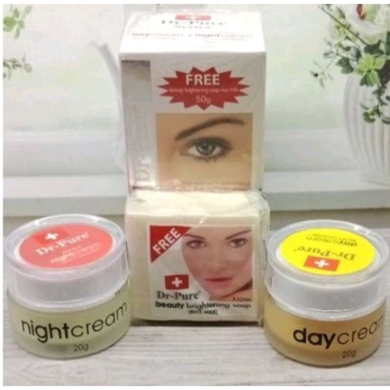 DR PURE PAKET KRIM SIANG DAN MALAM PLUS SABUN/ PAKET DR PURE ORIGINAL