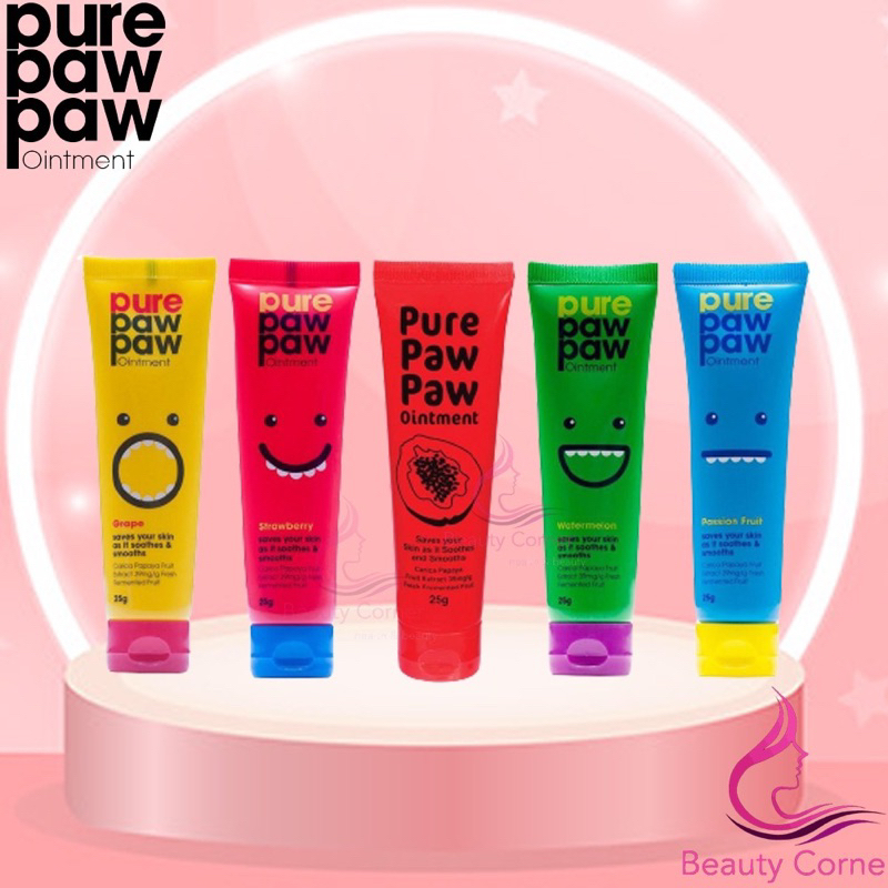 (ORIGINAL BY SOCIOLLA) BACA DESKRIPSI❗️ Pure Paw Paw Ointment Lip Balm 25gr Pawpaw Original Strawber