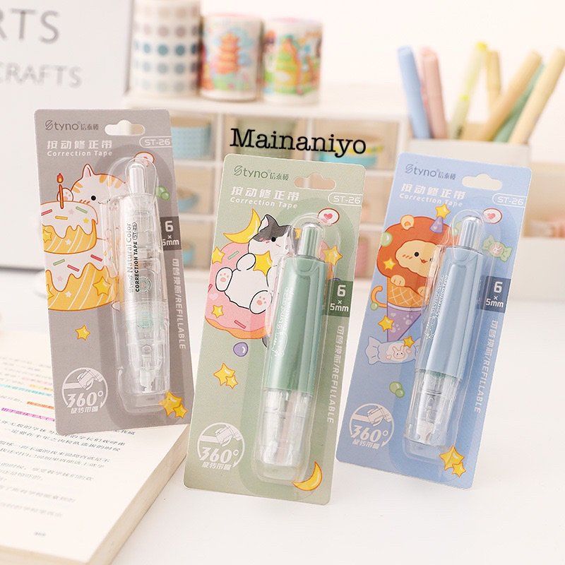 

Tip ex correction tip-ex kertas roll tape Adhesive Roller 360 derajat /Double Tape/ Lem Kering Roll / Lem Roller 5 Meter penghapus pulpen tip x mainaniyo