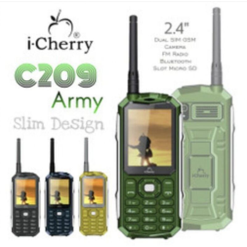 HANDPHONE ICHERRY C209 ARMY, HP OUTDOOR SLIM SIGNAL LEBIH KUAT