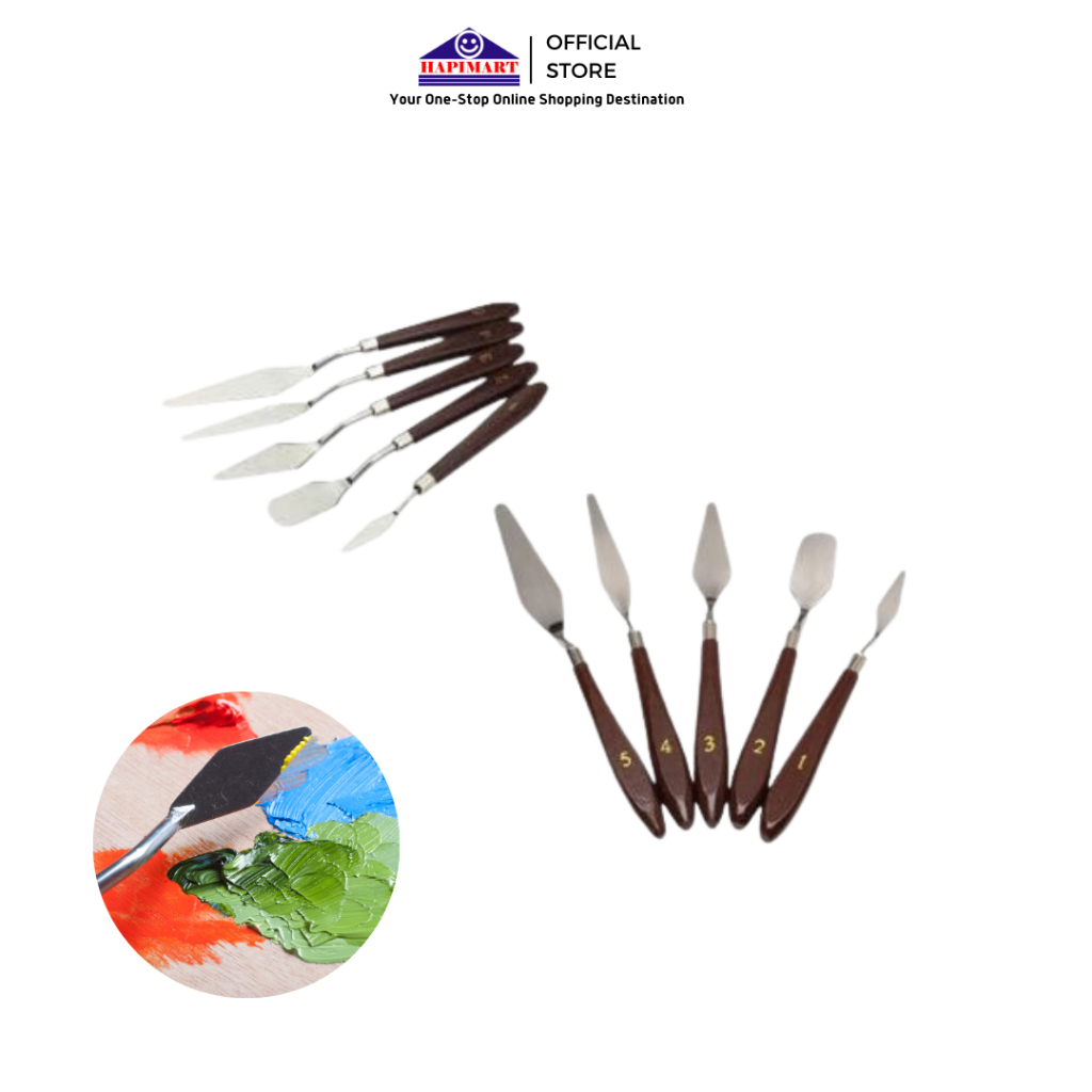 

Set Pisau Palet Lukis Cat Akrilik Painting Scraper Knife Isi 5 PCS