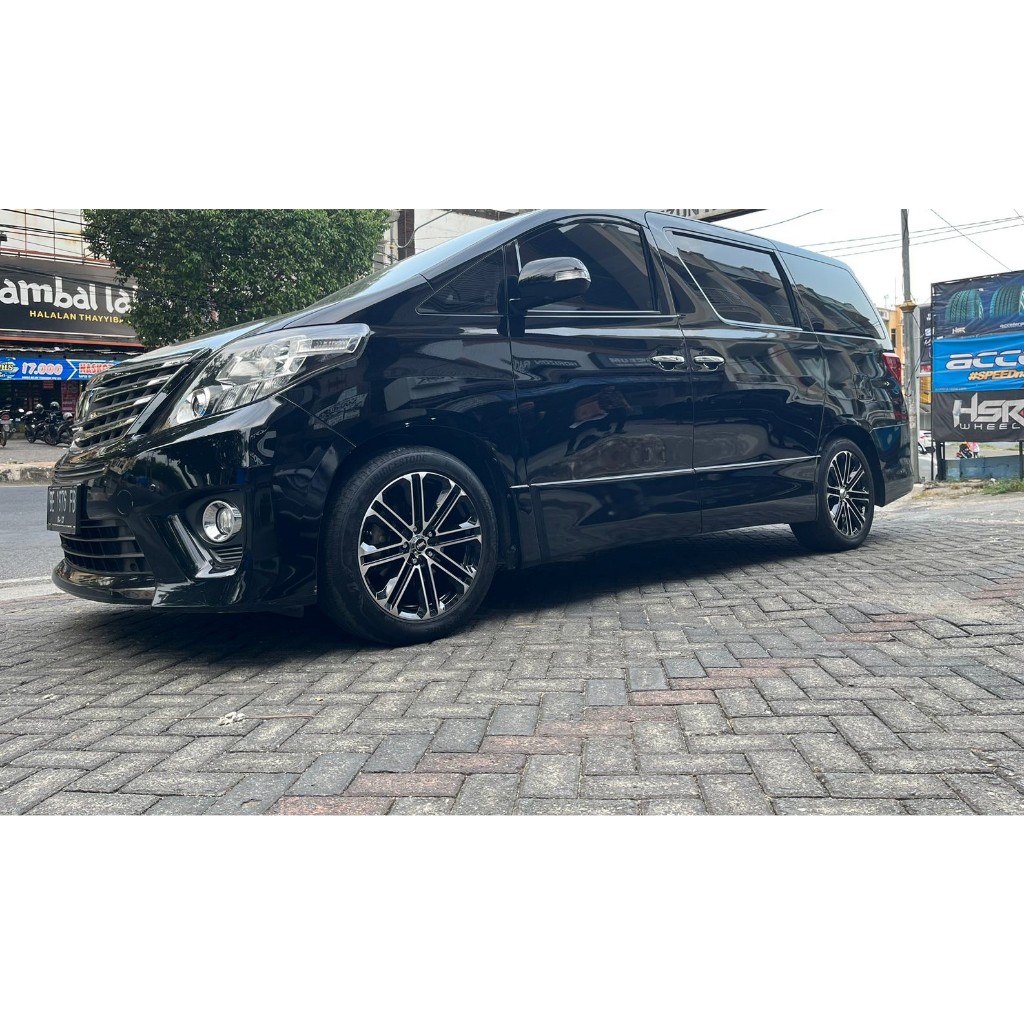 Velg mobil Alphard ring 18 HSR ALKANI R18 black polish baut 5 pcd 114,3 - Toko Velg HSR