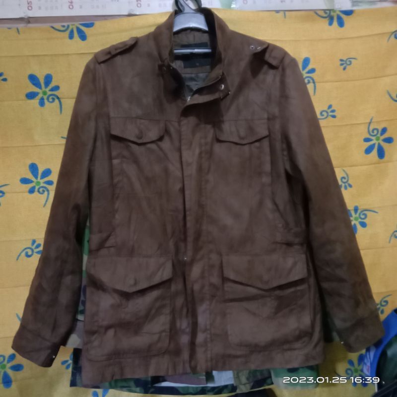 jaket kulit Suede L line J polack