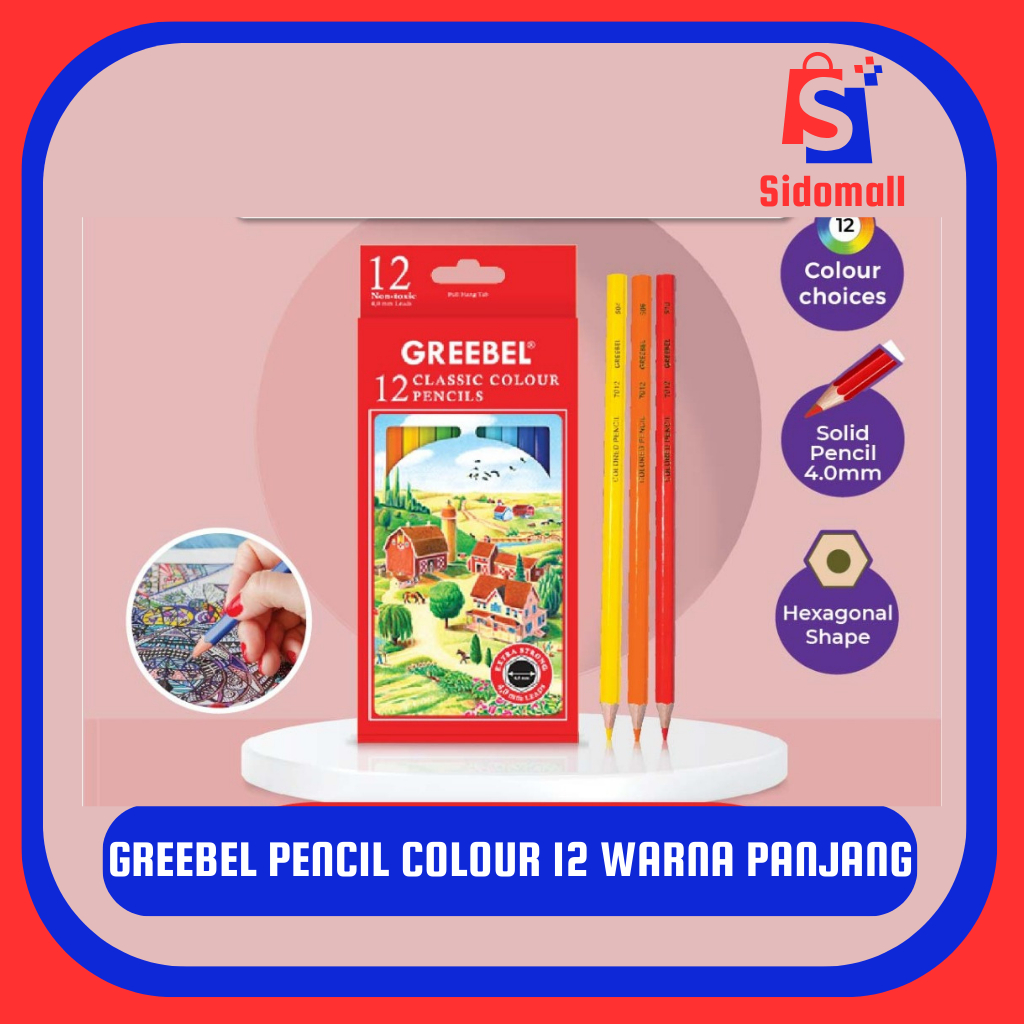 

GREEBEL PENCIL COLOUR 12 WARNA | GREEBEL PENSIL WARNA 12 WARJA PANJANG | GREEBEL PEWARNA 12 WARNA PANJANG