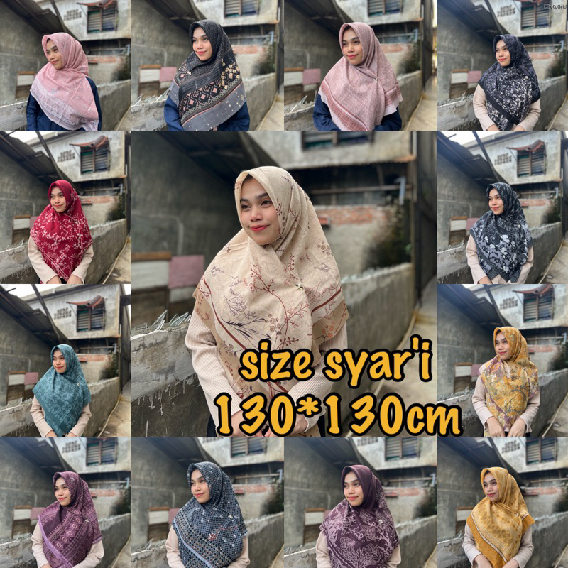 Denay jumbo / voal syar'i motif size 130x130
