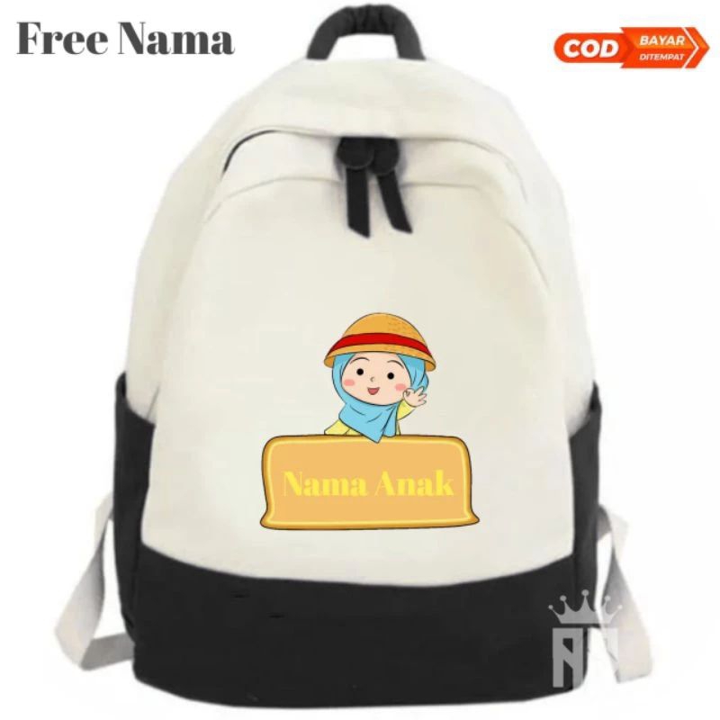 Tas anak sekolah dan ngaji costum (free nama)