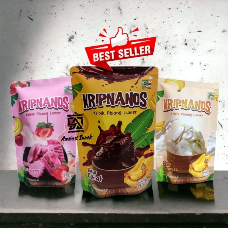 

KERIPIK PISANG LUMER KRIPNANOS viral varian rasa Strawberry Tiramisu Coklat 80.gram