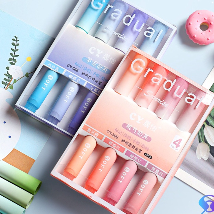 

Diskon Stabilo/Highlighter ujung 4 warna 4pcs/pak-Suning Mall Big Sale