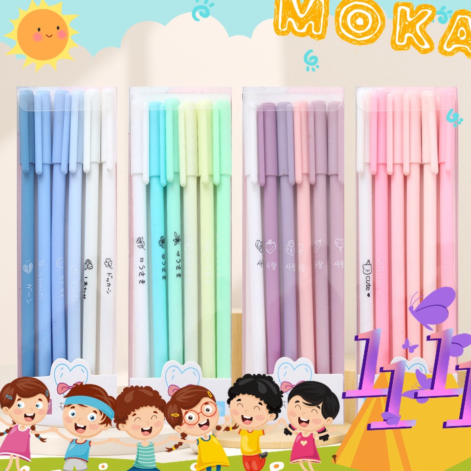 

Model Baru MOKA 1SET ISI 6PCS PULPEN GEL MORANDI COLOR / PULPEN GEL WARNA PASTEL LUCU / PEN GEL AESTHETIC