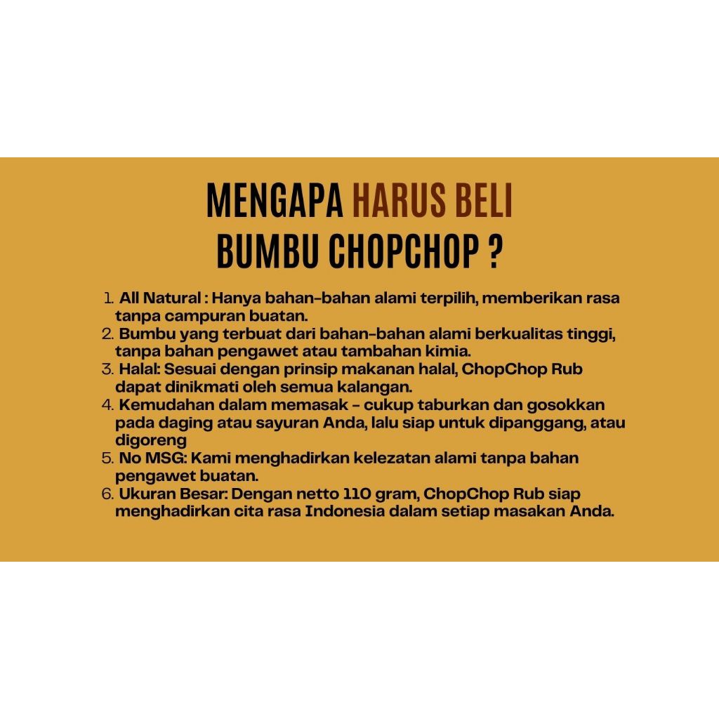 

Chopchop Special Mix Rub Curry Bumbu Marinasi Rendah Kalori Bumbu Serbaguna untuk Diet 110gr
