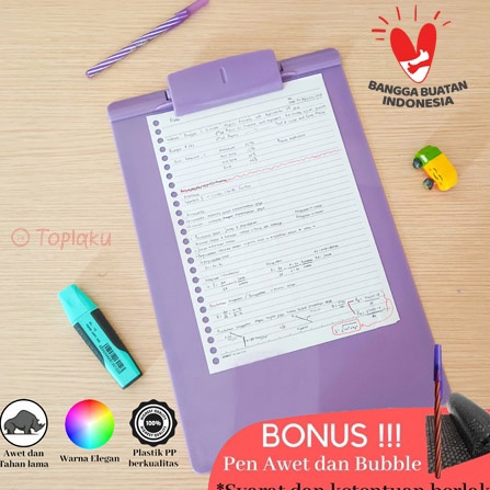 

Model Terkini Topla Clipboard A4 Papan Jalan Ujian Dada Plastik Lucu Alas Ujian F4 Folio Clip Board Hitam Perlengkapan Sekolah Alat Bantu Tulis Nulis