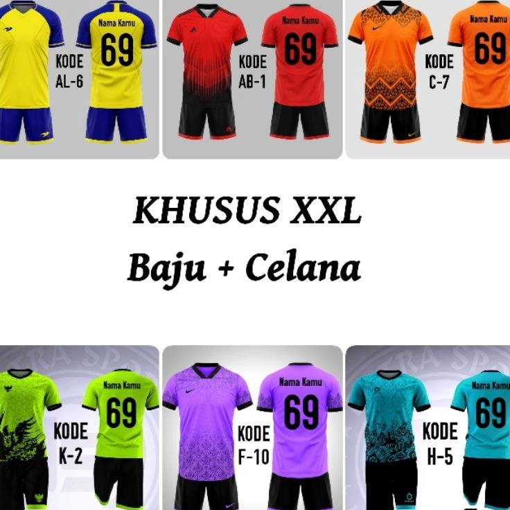 *Diskon* Jersey Futsal Dewasa XXL | Kaos Futsal XXL| Baju Futsal XXL | Baju Bola Dewasa XXL | Jersey