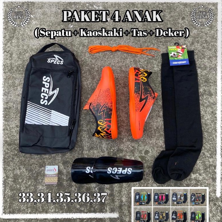 ✱Diskon✱ Paket Sepatu Futsal Anak SD SMP Junior Ewaklok Oren