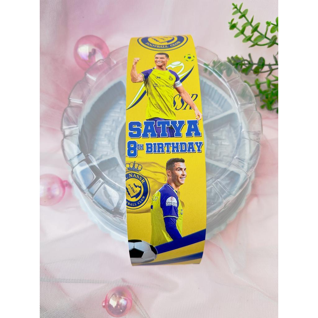 

Al Nassr Sepak Bola Label Sleeve Dus Packing / Bento / Nasi Kotak Birthday / Hampers Ulang Tahun