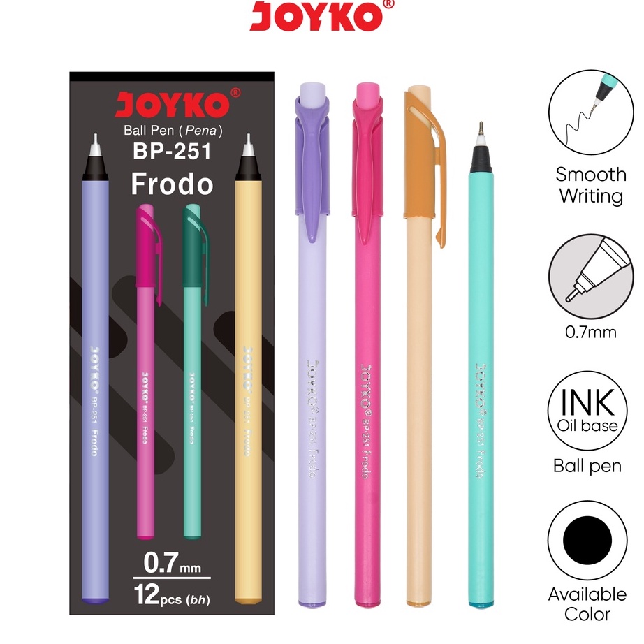 

Diskon Ball Pen Pulpen Pena Joyko BP-251 Frodo 0.7 mm 1 Box 12 Pcs