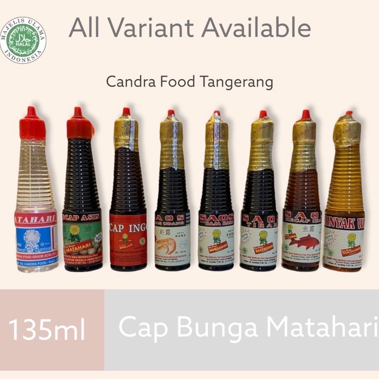 

Terkini Saos Raja Rasa , Minyak Wijen , Kecap Ikan , Saos Tiram , Kecap Inggris , Tiram Udang , Kecap Asin , Cuka Halal Cap Bunga Matahari 135ML Serba Murah