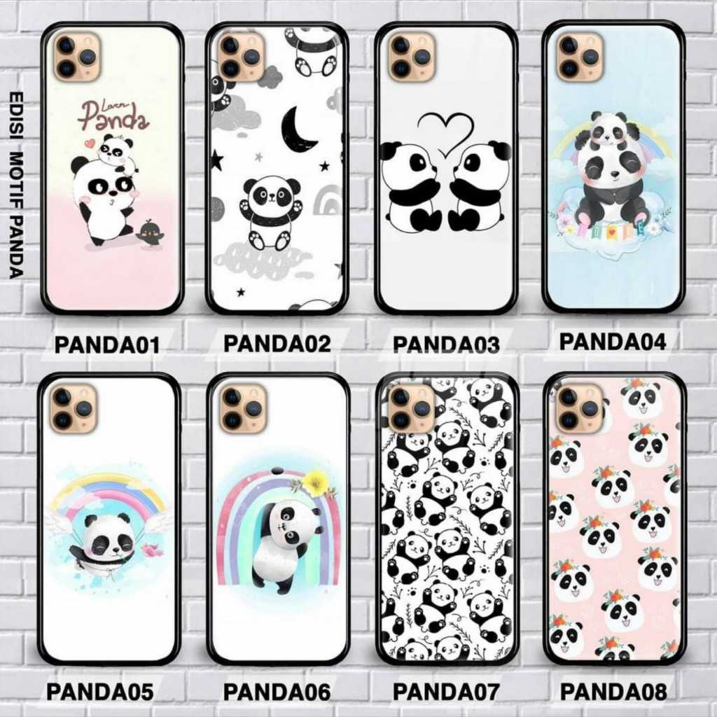 VIVO Y12S , Y20 , Y20S , V20 , V20 SE PREMIUM SOFT CASE GLASS MOTIF PANDA