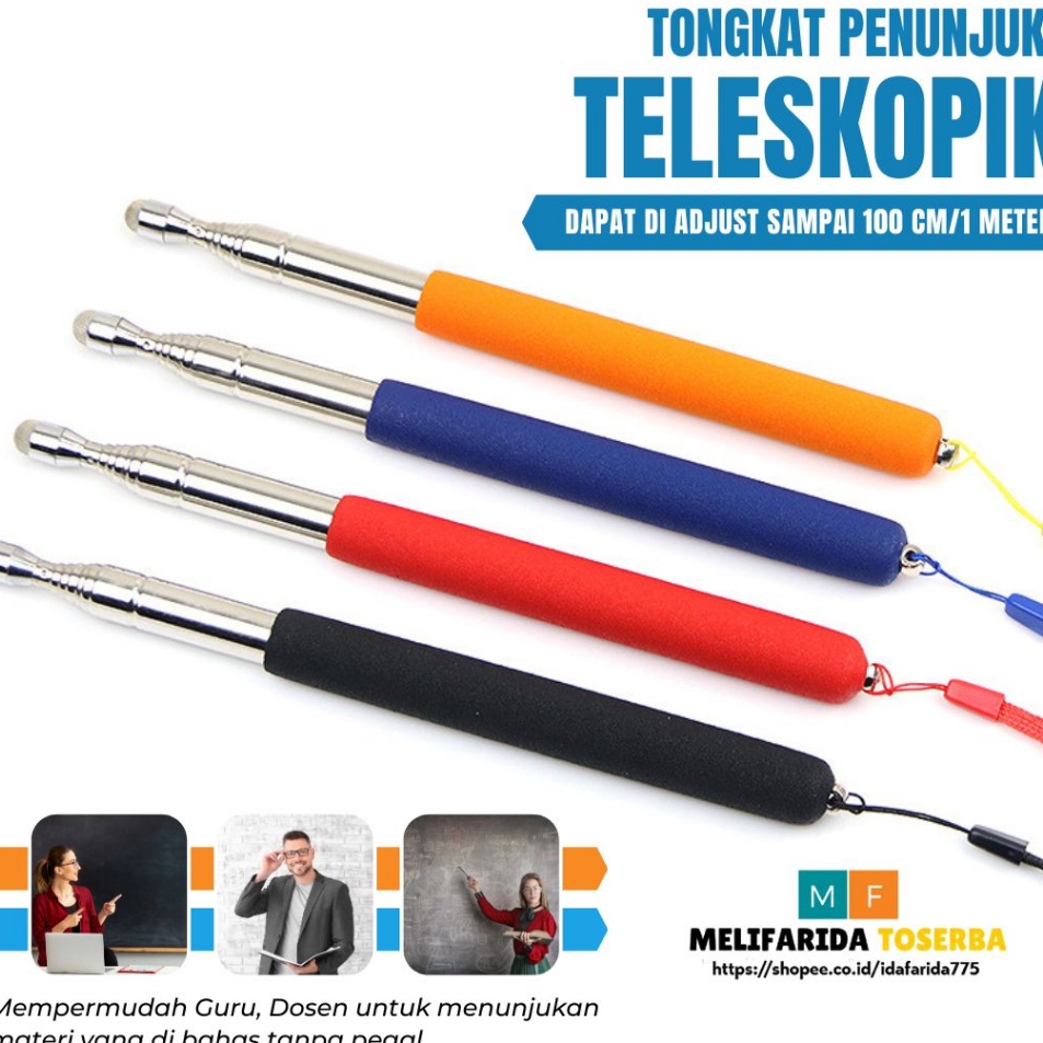 

Harga Murah Tongkat Penunjuk Pointer Papan Tulis Teleskopik Stainless Steel Guru