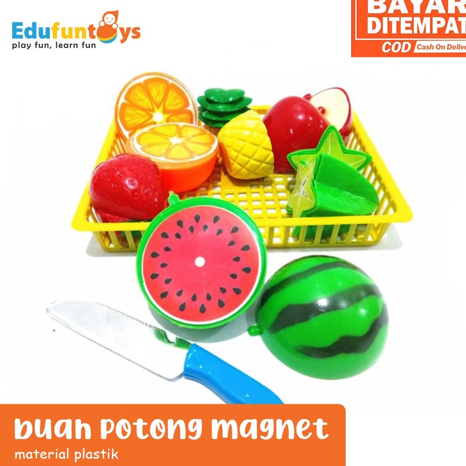 ➠☇☆✶ Mainan Anak MAGNET CUTTING FRUIT / vegetable potong buah magnet/ buah sayur potong plastik [EDU